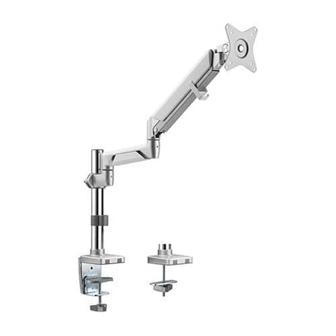 Darrahopens Electronics > Computer Accessories BRATECK Single Monitor Pole-Mounted Epic Gas Spring Aluminum Monitor Arm Fit Most 17'-32' Monitors, Up to 9kg per screen VESA 75x75/100x100 Gloss Grey