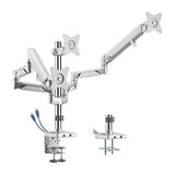 Darrahopens Electronics > Computer Accessories BRATECK Triple Monitors Pole-Mounted Epic Gas Spring Aluminum Monitor Arm with USB Fit Most 17'-27' , Up to 7 kg - Gloss Grey