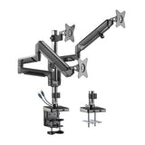 Darrahopens Electronics > Computer Accessories BRATECK Triple Monitors Pole-Mounted Epic Gas Spring Aluminum Monitor Arm with USB Fit Most 17'-27' , Up to 7 kg - Space Grey