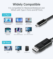 darrahopens Electronics > Computer Accessories CHOETECH XCP-1803 USB-C To DisplayPort Cable 8K@30Hz 1.8M Two-Way