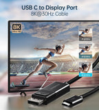 darrahopens Electronics > Computer Accessories CHOETECH XCP-1803 USB-C To DisplayPort Cable 8K@30Hz 1.8M Two-Way
