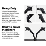 darrahopens Electronics > Computer Accessories Dual Screen Gas-strut Monitor Stand Mount Desktop Bracket for LED/LC