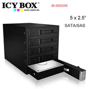 darrahopens Electronics > Computer Accessories ICY BOX Backplane for 5x 3.5" SATA or SAS HDD in 3x 5.25" bay (IB-565SSK)