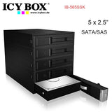 darrahopens Electronics > Computer Accessories ICY BOX Backplane for 5x 3.5" SATA or SAS HDD in 3x 5.25" bay (IB-565SSK)