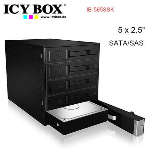 darrahopens Electronics > Computer Accessories ICY BOX Backplane for 5x 3.5" SATA or SAS HDD in 3x 5.25" bay (IB-565SSK)