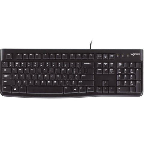 darrahopens Electronics > Computer Accessories LOGITECH K120 Keyboard Quiet typing Spill-resistant Durable keys Thin profile Curved space bar Adjustable tilt legs