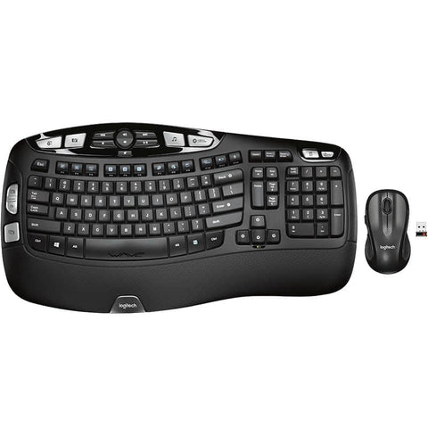 darrahopens Electronics > Computer Accessories LOGITECH MK550 Wireless Wave Keyboard Mouse Combo Black Wave-shaped key frame Cushioned, Hand-friendly, Strong batteries