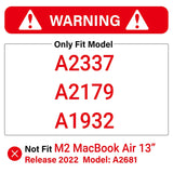 Darrahopens Electronics > Computer Accessories MacBook Air 13 Inch Case 2022 2021 2020 2019 2018, A1932, A2179, A2337 Shell Case Keyboard Cover