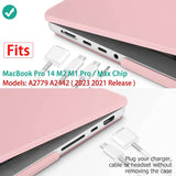 Darrahopens Electronics > Computer Accessories MacBook Pro 14 Max Inch Case 2023 2022 2021 M2 A2779 M1 A2442 Hardshell Case Keyboard Cover Sold Pink