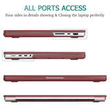 Darrahopens Electronics > Computer Accessories MacBook Pro 14 Max Inch Case 2023 2022 2021 M2 A2779 M1 A2442 Hardshell Case Keyboard Cover Wine Red