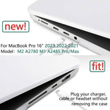 Darrahopens Electronics > Computer Accessories MacBook Pro 16 inch Case 2023 2022 2021 M2 A2780 A2485 M1 Pro/Max Hard Shell Case Keyboard Cover White