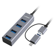 darrahopens Electronics > Computer Accessories mbeat 4-Port USB 3.0 Hub with 2-in-1 USB 3.0 & USB-C Converter - Space Grey