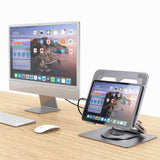 Darrahopens Electronics > Computer Accessories mbeat Stage S12 Rotating Laptop Stand with USB-C Docking Station - Space Grey