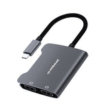 Darrahopens Electronics > Computer Accessories mbeat Tough Link USB-C to Dual 4K HDMI Adapter - Space Grey