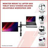 darrahopens Electronics > Computer Accessories Monitor Mount & Laptop and Tablet Shelf Stands Holders Adjustable Workspace Arm