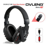 darrahopens Electronics > Computer Accessories OVLENG Q7 USB Computer Headphones with Mic and Volume Control