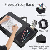 Darrahopens Electronics > Computer Accessories Portable Laptop Desk with Device Ledge, Mouse Pad and Phone Holder for Home Office (Black, 40cm)