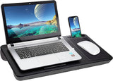 Darrahopens Electronics > Computer Accessories Portable Laptop Desk with Device Ledge, Mouse Pad and Phone Holder for Home Office (Black, 40cm)