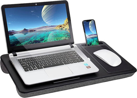 Darrahopens Electronics > Computer Accessories Portable Laptop Desk with Device Ledge, Mouse Pad and Phone Holder for Home Office (Black, 40cm)