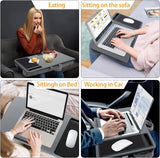 Darrahopens Electronics > Computer Accessories Portable Laptop Desk with Device Ledge, Mouse Pad and Phone Holder for Home Office (Silver, 40cm)