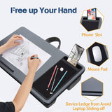 Darrahopens Electronics > Computer Accessories Portable Laptop Desk with Device Ledge, Mouse Pad and Phone Holder for Home Office (Silver, 40cm)