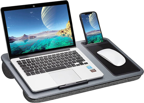 Darrahopens Electronics > Computer Accessories Portable Laptop Desk with Device Ledge, Mouse Pad and Phone Holder for Home Office (Silver, 40cm)