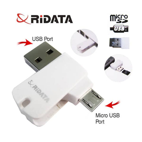 darrahopens Electronics > Computer Accessories Ridata OTG Mobile Phone MicroSD Card Reader (OTG Mobile Phone/Tablet/PC)