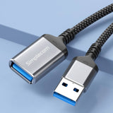 Darrahopens Electronics > Computer Accessories Simplecom CAU320 USB 3.0 Extension Cable USB-A Male to USB-A Female Nylon Braided 2.0M