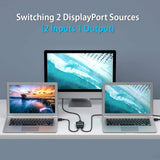 Darrahopens Electronics > Computer Accessories Simplecom CM202 Bi-Directional 2 Way DisplayPort Switch Selector DP 1.4 8K
