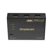 darrahopens Electronics > Computer Accessories Simplecom CM303 Ultra HD 3 Way HDMI Switch 3 IN 1 OUT Splitter 4K@60Hz