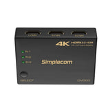 darrahopens Electronics > Computer Accessories Simplecom CM303 Ultra HD 3 Way HDMI Switch 3 IN 1 OUT Splitter 4K@60Hz