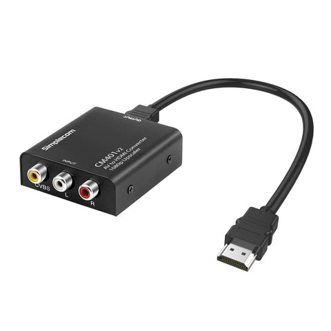 Darrahopens Electronics > Computer Accessories Simplecom CM401v2 Composite AV CVBS to HDMI Video Converter 1080p Upscaler Alloy Case