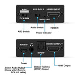 darrahopens Electronics > Computer Accessories Simplecom CM425 HDMI 2.0 Audio Extractor Optical SPDIF and 3.5mm Stereo with ARC 4K@60Hz
