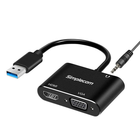 darrahopens Electronics > Computer Accessories Simplecom DA316A USB to HDMI + VGA Video Card Adapter with 3.5mm Audio