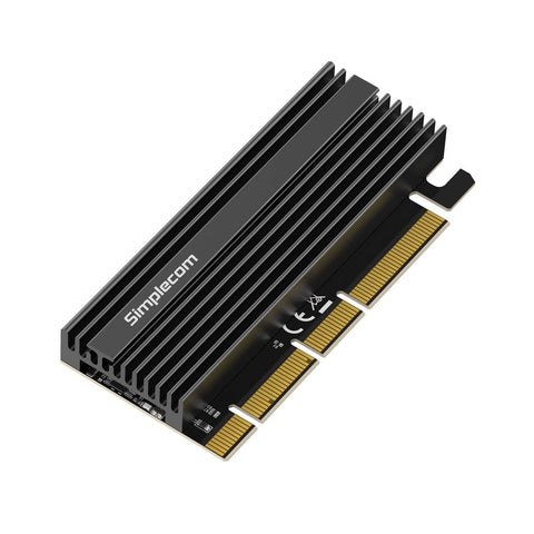 Darrahopens Electronics > Computer Accessories Simplecom EC415B NVMe M.2 SSD to PCIe x4 x8 x16 Expansion Card with Aluminium Heat Sink Black