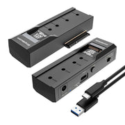 Darrahopens Electronics > Computer Accessories Simplecom SA536 USB to M.2 and SATA 2-IN-1 Adapter for 2.5"/3.5" HDD & NVMe/SATA M.2 SSD with Power Supply USB 3.2 Gen2 10Gbps