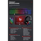 darrahopens Electronics > Computer Accessories T-Wolf TF400 4-pcs Rainbow Keyboard/Mouse/Headphone/Mouse Pad Kit Set