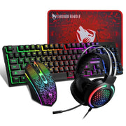 darrahopens Electronics > Computer Accessories T-Wolf TF400 4-pcs Rainbow Keyboard/Mouse/Headphone/Mouse Pad Kit Set