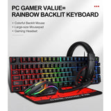 darrahopens Electronics > Computer Accessories T-Wolf TF800 RGB 4-pcs Gaming Keyboard/Mouse/Headphone/Mouse Pad Kit Set