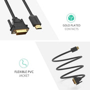 darrahopens Electronics > Computer Accessories UGREEN 10136 HDMI To DVI 24+1 Cable 3M