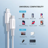 darrahopens Electronics > Computer Accessories UGREEN 10493 Type-C to MFI iPhone M/M Cable Rubber Shell 1M White