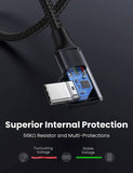 Darrahopens Electronics > Computer Accessories UGREEN 20289 Angled USB-C 3.0 Fast Charge Cable 0.5M