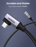 Darrahopens Electronics > Computer Accessories UGREEN 20289 Angled USB-C 3.0 Fast Charge Cable 0.5M