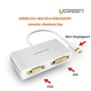 darrahopens Electronics > Computer Accessories UGREEN 3-in-1 Mini DisplayPort to HDMI&VGA&DVI converter - white (10438)