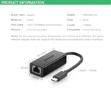 Darrahopens Electronics > Computer Accessories UGREEN 30287 USB-C 10/100Mbps Ethernet Adapter