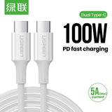 darrahopens Electronics > Computer Accessories UGREEN 60552 USB-C 2.0 to TYPE-C Male to Male Data Cable 5A 2M White