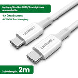 darrahopens Electronics > Computer Accessories UGREEN 60552 USB-C 2.0 to TYPE-C Male to Male Data Cable 5A 2M White