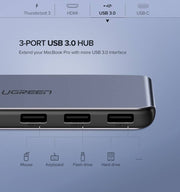 darrahopens Electronics > Computer Accessories UGREEN Dual Type-C 5 in 1 to 3*USB3.0+ USB-C Female+PD Converter (50775)