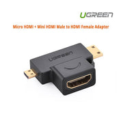 darrahopens Electronics > Computer Accessories UGREEN Micro HDMI + Mini HDMI Male to HDMI Female Adapter (20144)