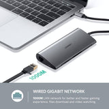 darrahopens Electronics > Computer Accessories UGREEN Type C 8 in 1 Multifultion adaptor VGA/RJ45/USB3.0 x 3/SD/TF/TypeC PD Protocal (50539)